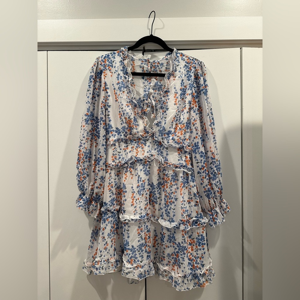 Selfie Leslie Blue and White Floral Dress